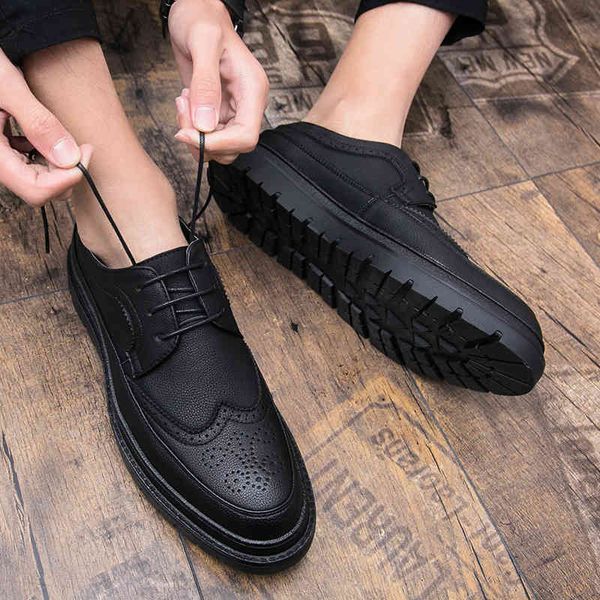 

dress shoes genuine leather men flats fashion men's casual brand man soft comfortable lace up * tc85, Black