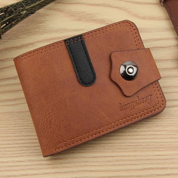 

wallets men's leather wallet short purse for man 2021 holder money bag coin hasp small portafoglio uomo, Red;black