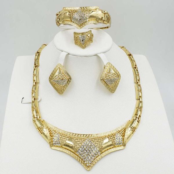 

2021 new fashion dubai gold jewelry sets rings for women nigerian wedding jewelry sets african beads necklace earrings, Silver