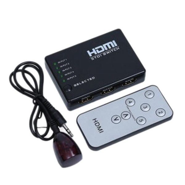 

1set mini 5 port 1080p video switch switcher splitter with ir remote splitter box for hdtv ps3 dvd