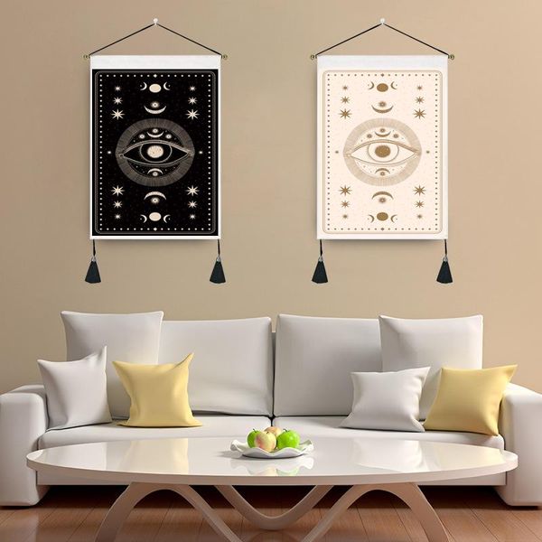 

tapestries home decor mandala black yellow moon sun tapestry wall hanging witchcraft bohemian accessories astrology carpet