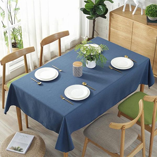 

table cloth multi color solid decorative linen tablecloth waterproof oilproof thick rectangular wedding dining cover tea