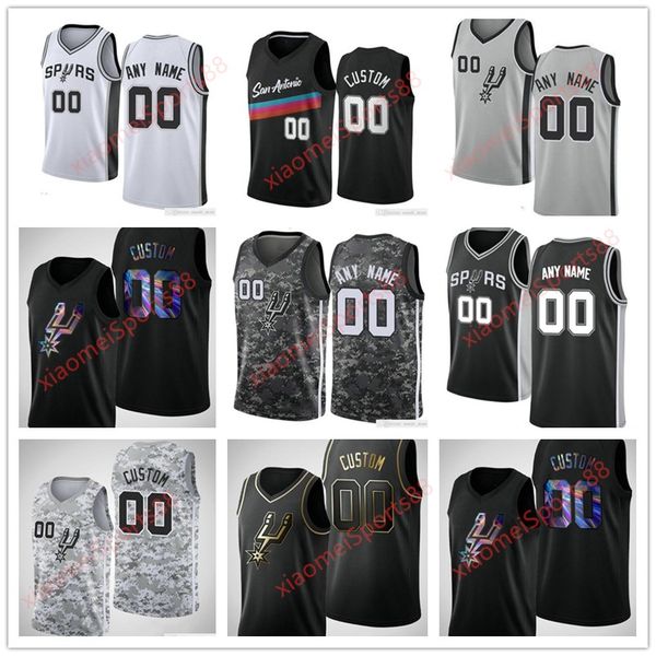 

2020 basketball draft pick jerseys devin vassell tre jones bryn 11 forbes demar 10 derozan 12 belinelli dejounte 5 murray, Black;red