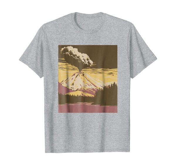 

erupting volcano t-shirt, volcanoes lover geology shirt, White;black