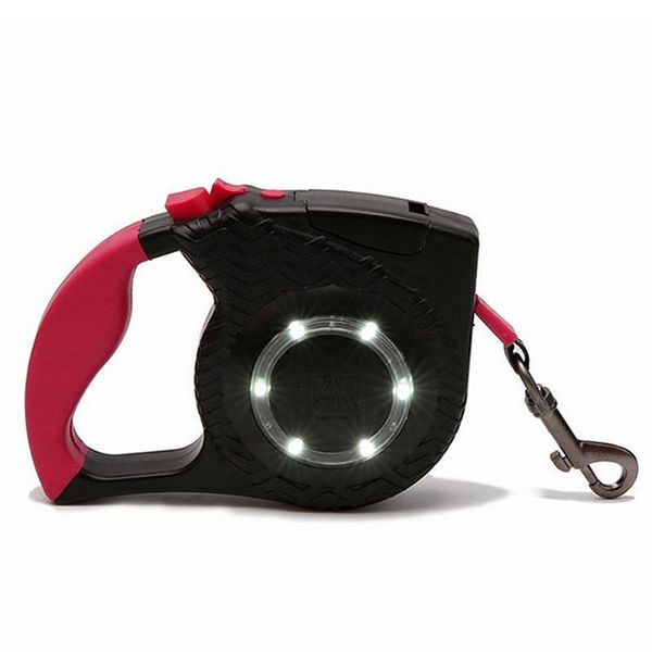 

led lights retractable dog leash reflective nylon walking pet leash for dogs