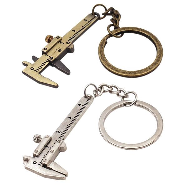 

keychains mini measuring tool with key holders tag movable vernier caliper keychain tools l5yb, Silver