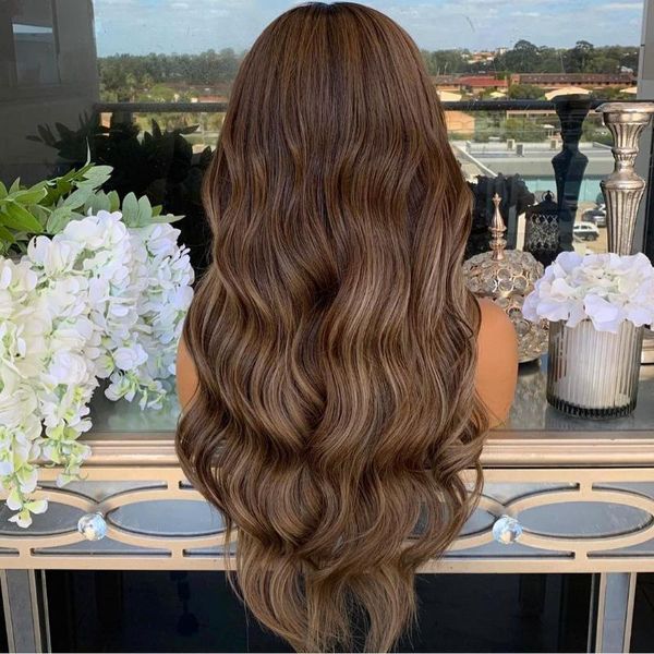 

lace wigs ombre brown blonde highlights 13x6 front human hair body wave middle parting virgin brazilian, Black;brown