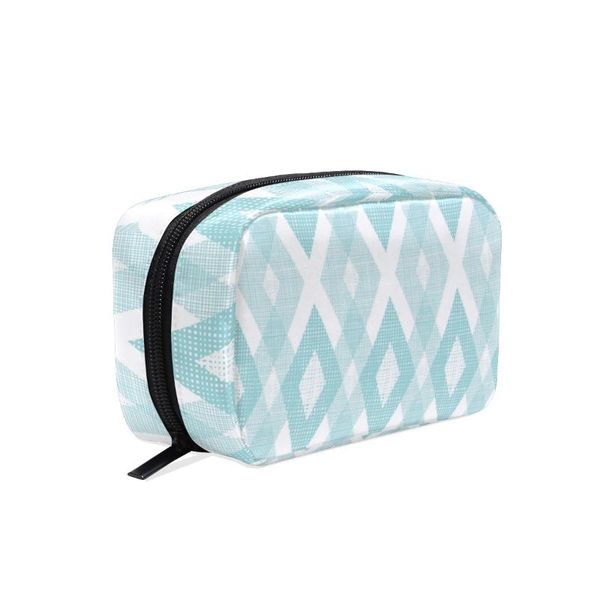 

cosmetic bags & cases fengju makeup bag portable toiletries fashionable square organizer for girls lady woman pastel blue fabric