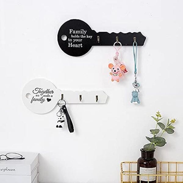 

hooks & rails key shape hook hanger decor retro wood wall hanging gifts home creativity porch hangers black door decoration storage rack