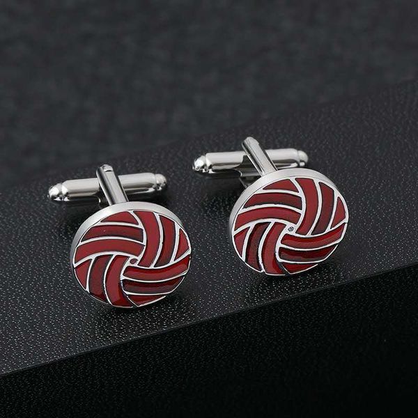 

fashion enamel flat red twist cufflinks gift brand men's jewelry, Silver
