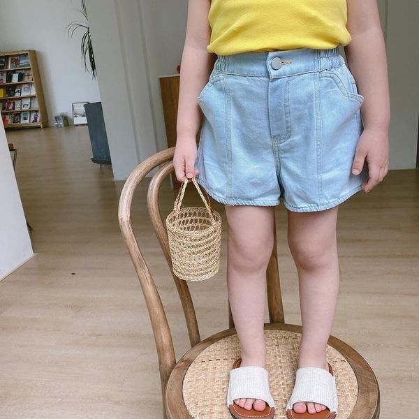 

shorts summer baby girls fashion denim kids casual all-match short jeans 2-6y, Black