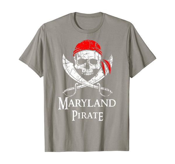 

maryland pirate jolly roger state pride t-shirt, White;black