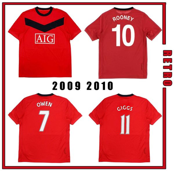 

man 2009 2010 owen rooney giggs berbatov retro soccer jersey 09 10 nani scholes vidic vintage classic football shirt, Black;yellow
