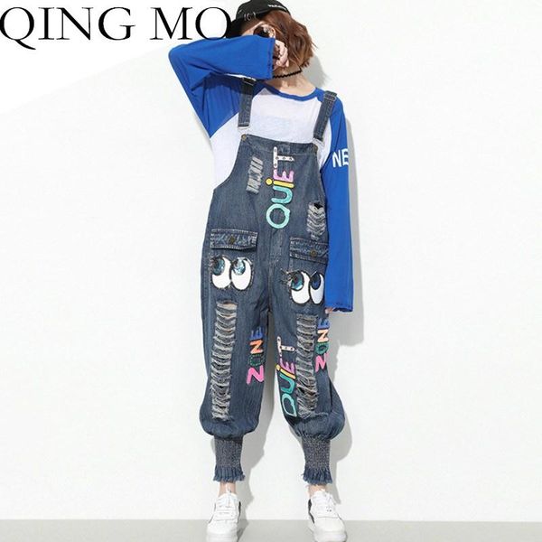 

women's jumpsuits & rompers womens large size denim overalls 2021 autumn letter sequin print women hole fashion sleeveless lhxx110, Black;white