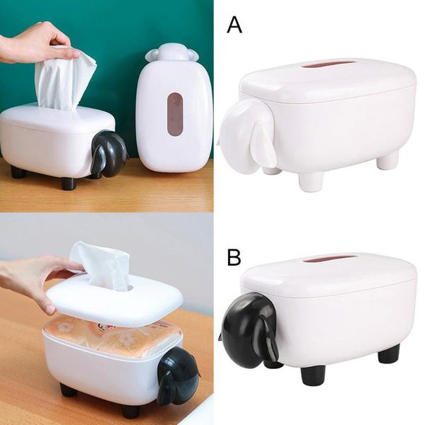 

tissue boxes & napkins creative sheep box household living room deskstorage wall decoration figurines miniatur