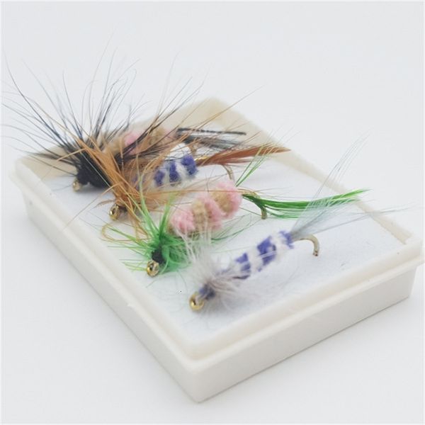 

new grass carp road sub bait fly imitation butterfly single insect hook set box