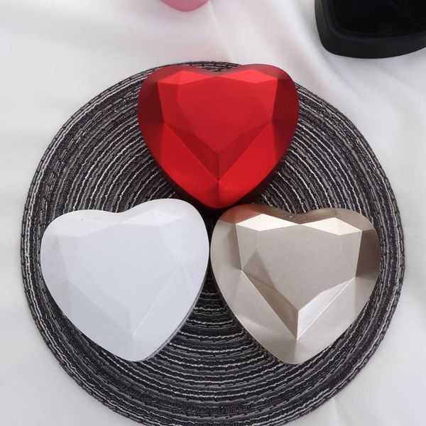 

jewelry pouches, bags luxury heart-shaped led light wedding ring box without display storage decoration bag birthday gift, Pink;blue