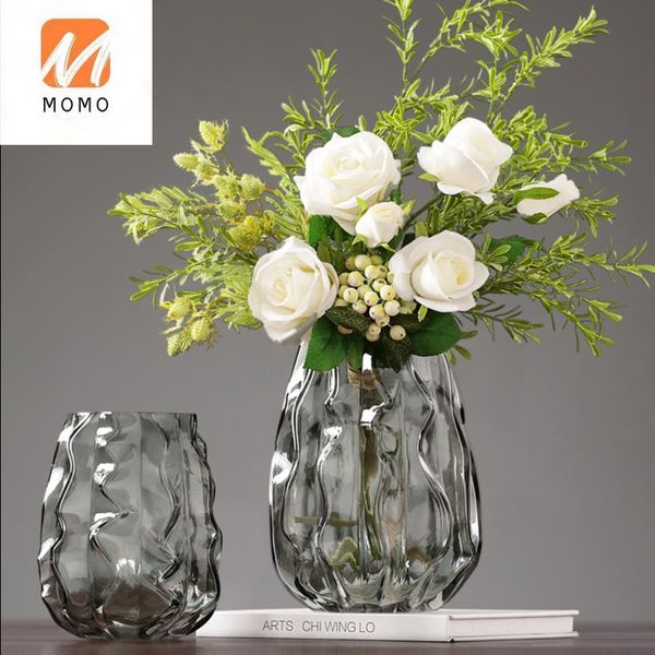 

vases light luxury glass bottle flower vase creative simple living room pot arrangement hydroponic decoration