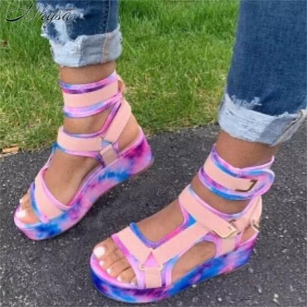 

sandals muffin women's 2021 summer mid large roman shoes, Black