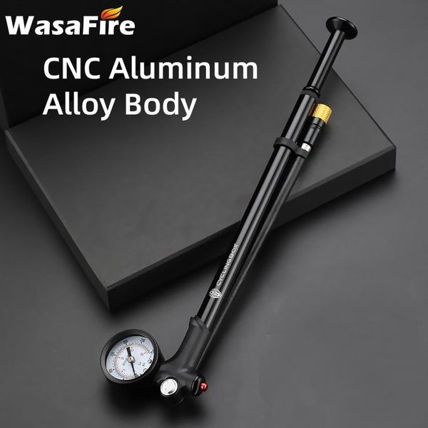 

bike pumps 120psi high-pressure air pump foldable mtb fork / rear suspension with gauge bicycle tire inflator