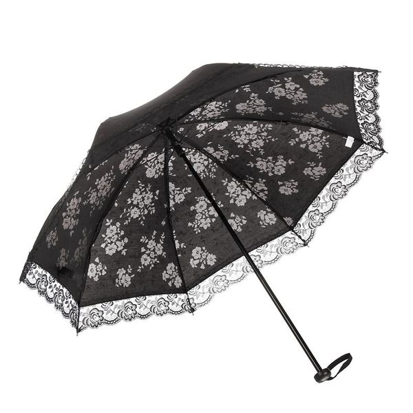 

umbrellas japanese black umbrella vintage lace light sun female anti uv sunshade stainless steel regalos originales para mujer a