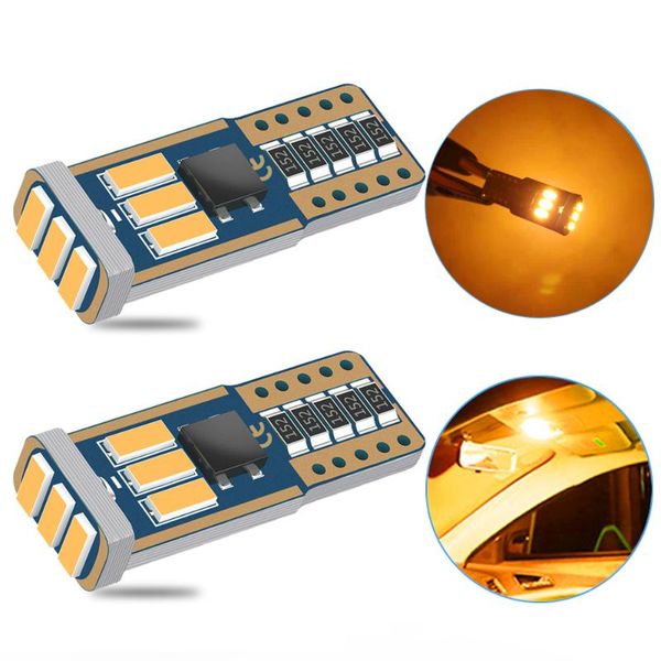 

emergency lights 2x w5w t10 led bulbs 4014 smd for qashqai almera juke x-trail car interior dome trunk lamp parking white amber red