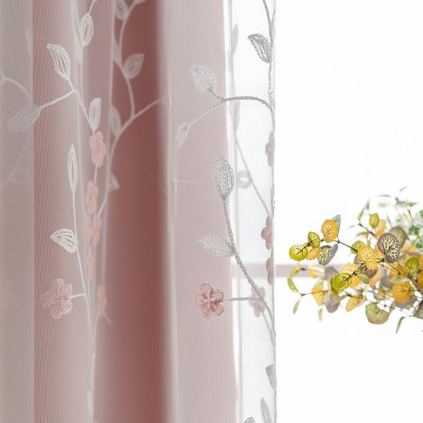 

curtain & drapes girl room high-end embroidery pink princess wind blackout curtains for living bedroom window screen customization