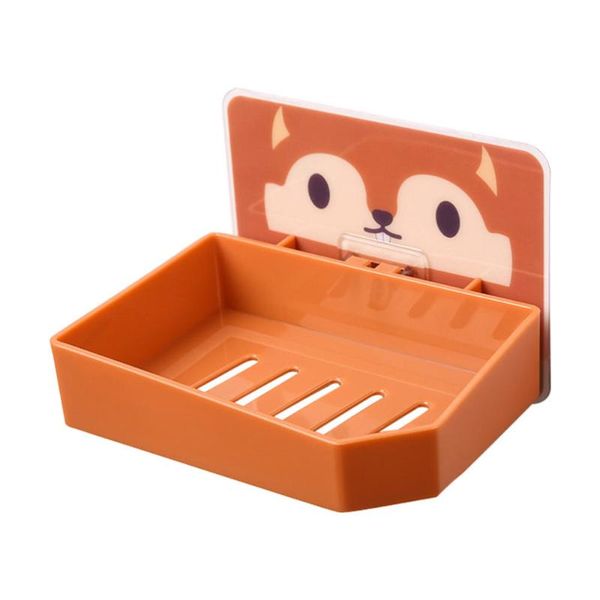 

soap dishes 2pcs bathroom punch-dish drying box wall-mounted tray(khaki)