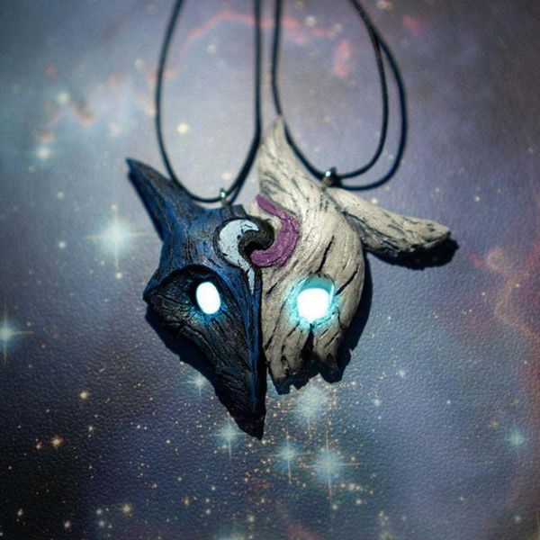 

pendant necklaces couple lover necklace animal mask two tone friendship mysterious stitching gift party jewelry for good friends, Silver
