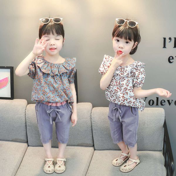 

new summer 2021 0-1-2-5 years old 3 korean version fashionable foreign style sweet children's clothes girls, White