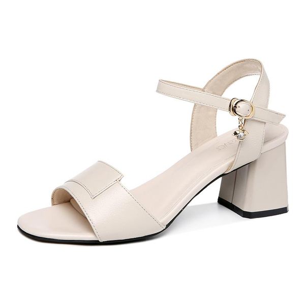 

sandals open-toe thick-heeled sandals, flat buckle solid color shoes for women, women's platform, Black