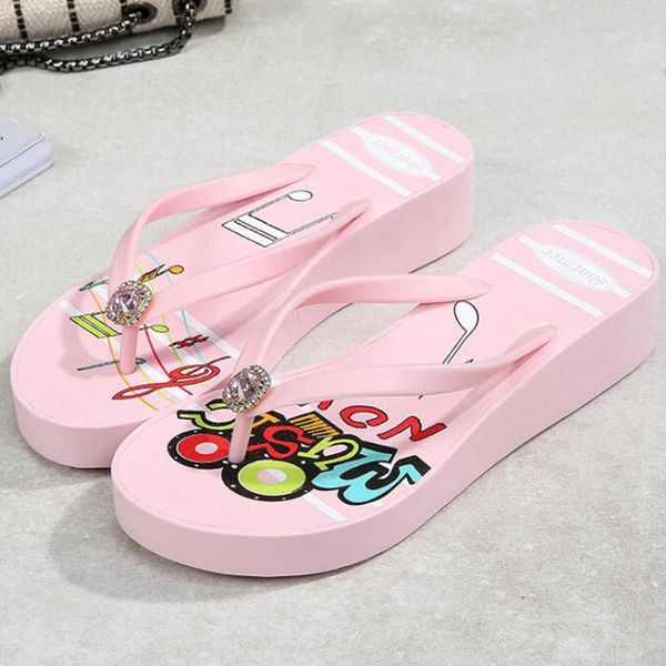 

women's slippers summer fashion slides wedge beach sandals female outside platform leisure flip flops qq291 210625, Black