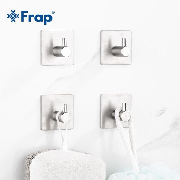 

robe hooks frap 304 stainless steel wall door clothes hanger kitchen bathroom rustproof towel 4pcs/set y19002