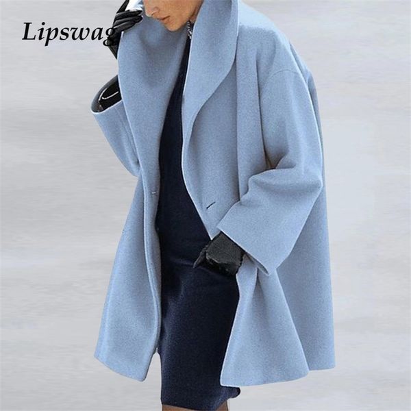 

women retro single button solid long cardigan jackets autumn long sleeve pocket outwear winter hooded blend wool coat 211130, Black