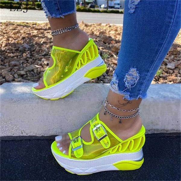 

clear platform open teen gesp strappy sandals summer 2021 shoes for women, Black