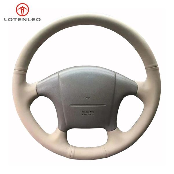 

steering wheel covers lqtenleo beige artificial leather hand-stitched car cover for sonata 1999 2000 2001 2002 2003 2004 2005