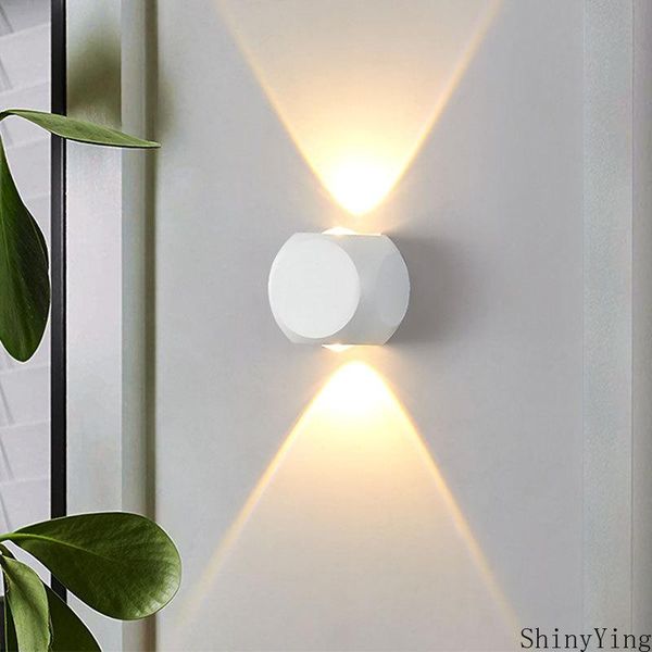 

4w 2w outside wall lights aluminum black white 2 4side ip65 led home balcony hallway courtyard aluminium apply wall