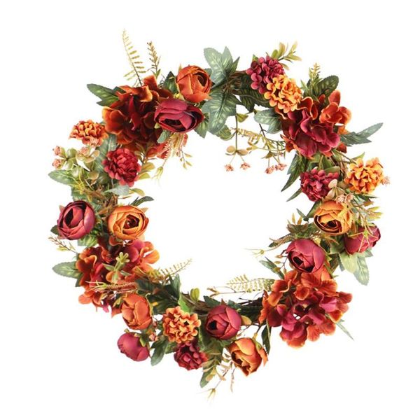 

40cm door wreath large garland artificial flower wreath wall hanging door decoration home decoration farmhouse decor 2021