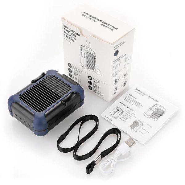 

electric fans 4000mah energy saving neck fan mini portable belt usb charging wearable waist hiking camping mobile power supply