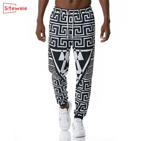 

siteweie vintage sweatpants men 3d printed indian streetwear pencil pants casual full length joggers sport trousers g471 210715, Black