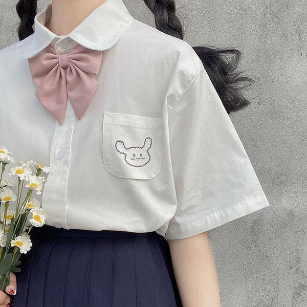 

women's t-shirt 2021 harajuku goth y2k jk embroidery sailor anime woman tshirts vintage moon white solid short sleeve oversized g