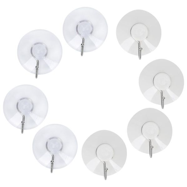 

hooks & rails 16pcs powerful transparent suction cup non-marking self adhesive hook