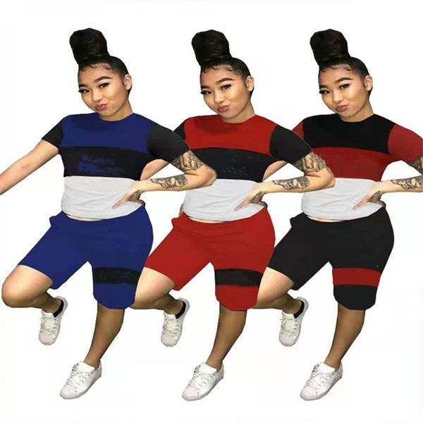 

women plus size jogger suit casual tracksuit shorts 2 piece sets fashion summer clothes short sleeve t shirtmini shorts sports outfits 4576, Gray