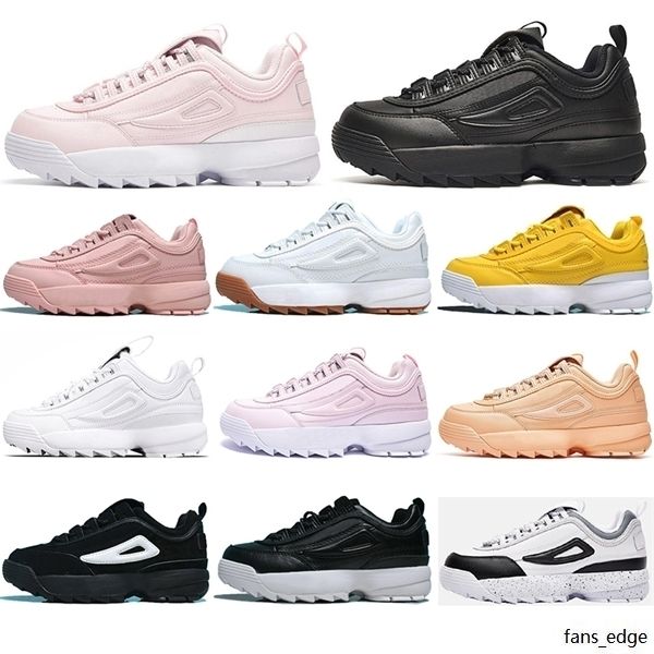 

classic women men fashion chunky running shoes soft version fl triple white all black pink woman sports mens trainers sneakers size 35-45