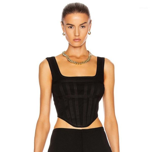 

women's tanks & camis adyce summer casual women sleeveless slim short bandage vest solid black color tank fashion crops, White