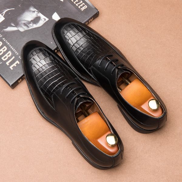 

2021 formal high end office and men's superior handcrafted shoes ad6k, Black