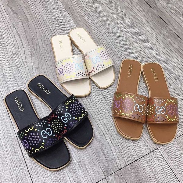

g family slippers women's 2021 summer new flip flop beach flats zlh, Black