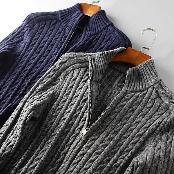 

fashion sweater three dimensional layer men's classic twist thickened cardigan knitted coat, White;black