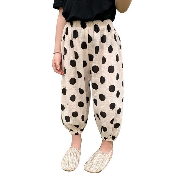 

trousers summer thin girls cotton and linen mosquito pants 2021 baby bloomers children's casual p4215, Blue