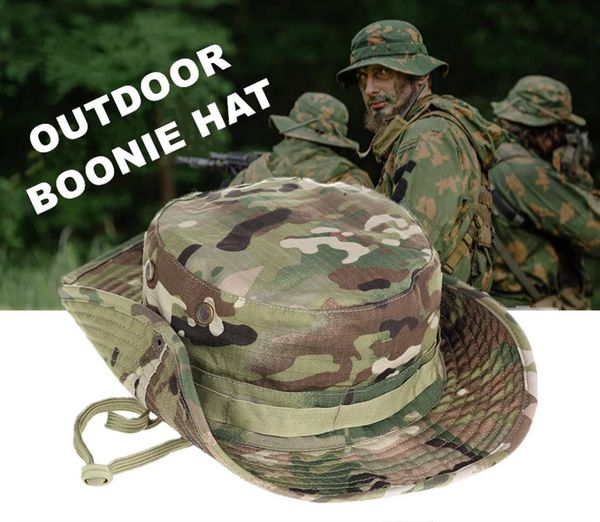 

camouflage tactical cap army caps camo men outdoor sports sun bucket cap fishing hiking hunting climbing hats, Black;white